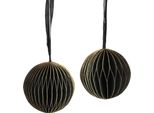 Palline A Nido D'ape Nero Oro Palline Di Decorazione Natalizia Ø8Cm 4Pz