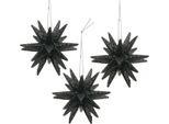 Decorazione Natalizia Stelle Nere Ø7,5 Cm Glitter Appeso Decorazione 8 Pezzi Decorazioni Albero Di Natale
