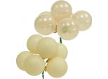 Mini Baubles Natalizi Crema Mix Opaco/Lucido Ø40Mm 32Pz - Baubles Decorativi In Vetro Specchio Bacche Corona D'avvento Albero Di Natale
