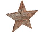 Decorazioni Natalizie A Forma Di Stella Pendente In Corteccia Di Pino Naturale, 15 Cm, Set Da 4 Pezzi