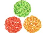 Rattan Decorativo Luci Fiabesche Led Estate Materiale Naturale Ø5Cm Legno 24 Pezzi Colorati
