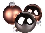 Baubles Natalizi Argento Albicocca In Vetro Ø6Cm Decorazione Per Albero Di Natale 24 Pz