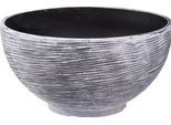 Fioriera Decorativa Rotonda In Plastica Grigia Nera Ø35Cm H18Cm Per La Decorazione Di Tavoli E Balconi