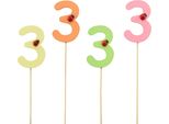 Spilli Numerati Compleanno 3 Spilli Decorativi In Legno A Forma Di Fiore 16 Pezzi, 16 Pezzi