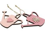 Decorazione Da Appendere Annaffiatoio In Legno Cuore Rosa Decorazione Gancio Primavera Estate 14X12Cm 6Pcs