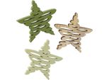 Stelle Di Natale In Legno Verde Naturale 72 Pezzi Ø4Cm