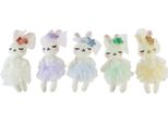 Decorazione Pasquale Coniglietto Peluche Bambina Set Di 5 - Decorazione Coniglietto In Tessuto 12Cm