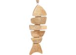 Pesce Di Legno Decorazione Appeso Decorazione Natura Juta Marittima 27Cm