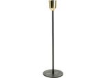Elegante Portacandele In Metallo Oro Nero Decorazione Da Tavolo H29Cm