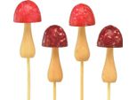Spina Floreale Fungo Decorazione Legno Autunno Spina Rosso Ø2,5Cm 8Pcs Tavola Decorazione Artigianato