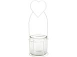 Luce Del Vento Cuore Di Vetro Bianco Decorazione Ø12Cm H30Cm 2Pcs Romantico, PK2 Pezzi