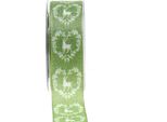 Nastro Decorativo Verde Con Motivo Di Cervo 40 Mm 20 M - Nastro In Stile Country Per Decorazioni Floreali E Natalizie