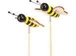 Decorazioni Api In Legno Nero E Giallo 6 Cm Set Da 8 Pezzi Giardino, 8 Pezzi