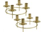Portacandele D'oro Decorazione Da Tavolo Rotonda Ghirlanda Di Design Moderna Eleganza Ghirlanda Dell'avvento Ø23Cm H11Cm Set Di 2, PK2 Pezzi