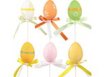 Uovo Di Pasqua Decorazione Tappi Di Fiori 12 Pezzi - Idee Di Decorazione Primaverile Per La Pasqua, Tappi Di Legno Colorati
