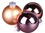 Baubles Per Albero Di Natale In Vetro Rosa Albicocca Ø6Cm 24 Pz - Decorazione Festiva Glamour