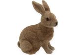 Coniglietto Decorativo 14Cm Floccato Marrone Set Di 4 - Decorazione Pasquale Da Tavolo Decorazione Davanzale