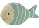Pesce Di Legno Decorazione Marittima Stand Azzurro Natura 18×10Cm