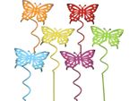 Viana Fiore Decorativo Spina Farfalla Metallo Colorato 22Cm Set Di 12 Primavera Decorazione Giardino Balcone, PK12 Pezzi