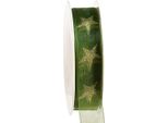 Stella Nastro Verde Oro Natale Organza Nastro Decorazione Regalo Nastro W25Mm L18M