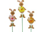 Decorazione Coniglietto Adesivo Di Pasqua Con Uovo 12Cm, Set Da 15 Pezzi Per La Decorazione Di Piante, Pasqua