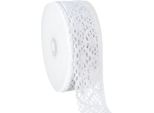 Nastro Di Pizzo Bianco In Stile Vintage Decorativo 48 Mm X 20 M Per Matrimonio, Battesimo, Artigianato E Decorazione