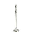 Portacandele Argento Antico H31Cm, Elegante Portacandele, Decorazione Per Matrimonio