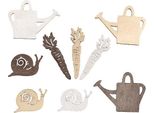 Decorazione Da Giardino In Legno 4-6Cm Annaffiatoio Naturale Carota Lumaca 72 Pezzi Decorazione Da Tavolo Fai Da Te