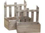 Set Di 2 Mini Decorazioni Floreali Con Fioriera In Legno Vintage