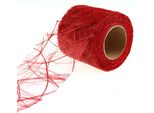Nastro In Pile 8Cm 25M Rosso - Nastro Decorativo In Pile Per Natale, Runner Da Tavola, San Valentino, Regali