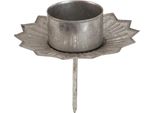 Portacandele In Argento Da Attaccare Ø9Cm H9Cm Set Di 4 Decorazioni Da Tavola In Metallo Avvento Vintage, PK4 Pezzi