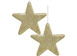 Decorazione Natalizia Ciondolo Stella Oro Glitter 18,5 Cm Set Di 4 - Decorazione Per L'avvento, Natale, Finestra, Decorazione Porta E Ghirlanda