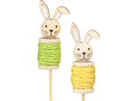 Decorazioni Pasquali Decorazioni Floreali In Legno Coniglio Verde Giallo 32 Cm Set Da 8, 8 Pezzi