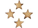 Stelle Di Legno Fiammate Decorazione Natalizia Ø4Cm - Decorazione Rustica - 24 Pezzi