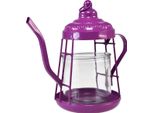 Porta Tealight In Vetro Lanterna Rosa Decorazione Vintage Ø15Cm H26Cm