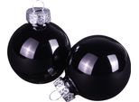 Baubles Natalizi Neri In Vetro Ø4Cm 24Pz - Decorazioni Eleganti Per L'albero