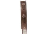 Fiocchi Di Neve Nastro Decorativo Marrone Rosa 15Mm X 15M Natale
