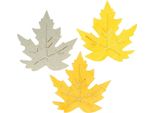 Decorazione Autunnale A Pioggia Foglie D'acero 4 Cm, Legno, 72 Pezzi - Oro, Arancio, Giallo