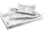 Set Di Vassoi Decorativi, Legno, Shabby Chic, Vassoio Per Composizioni Floreali, Rettangolare, Varie Misure, Set Di 3