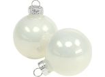 Baubles Natalizi 4Cm Bianchi Lucidi Set Di 24 Baubles In Vetro Per Decorazioni Dell'albero Di Natale