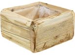 Vaso Per Piante In Legno Naturale Quadrato 15.5×15.5Cm Impermeabile