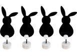 Decorazione Da Tavola Per Pasqua Coniglietto In Feltro Nero Set Di 4 28,5 Cm