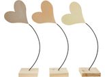 Decorazione Da Tavola Cuori Matrimonio, Cuori In Metallo Beige/Arancio/Giallo, Decorazione Cuore In Metallo 40Cm, Set 3 Pezzi