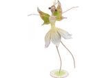 Decorazione Da Tavolo Primavera Fiore Fata Metallo Figura Ali Farfalla Decorazione Giardino Giallo Verde 25X10X37.5Cm