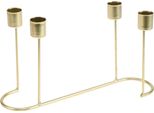 Portacandele Corona Dell'avvento In Metallo Dorato Decorazione Da Tavolo Natale 26Cm