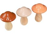 Rospi Decorativi In Legno Nei Vivaci Colori Autunnali Arancio, Verde, Rosso - Funghi In Legno Per Decorazioni Autunnali, Set Di 9 Pezzi In 6/8/10,5 Cm
