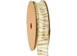 Nastro Decorativo Chiffon Oro Bianco 25Mm 15M Nastro Regalo Per La Decorazione