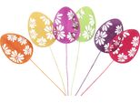 Uova Di Pasqua Decorazione Fiore Tappi Legno 30,5Cm 18 Pezzi Decorazione Pasquale Colorata