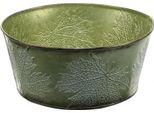 Fioriera Decorazione Autunnale Foglie D'acero Vaso In Metallo Verde Ø25Cm