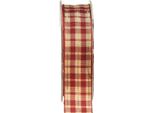 Nastro Decorativo Nastro Decorativo A Scacchiera Rosso Beige Oro 25Mm 20M - Nastro Regalo In Stile Country Nastro A Fiocco